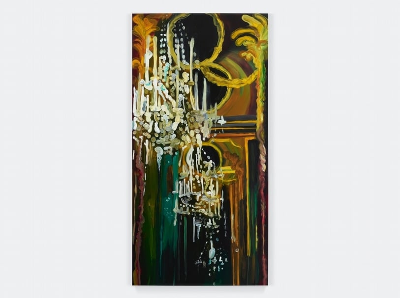 克萊爾．伍茲（Clare Woods）《Airdrop》，油彩、鋁，200x100cm，2019。（藝術家及Simon Lee畫廊提供）