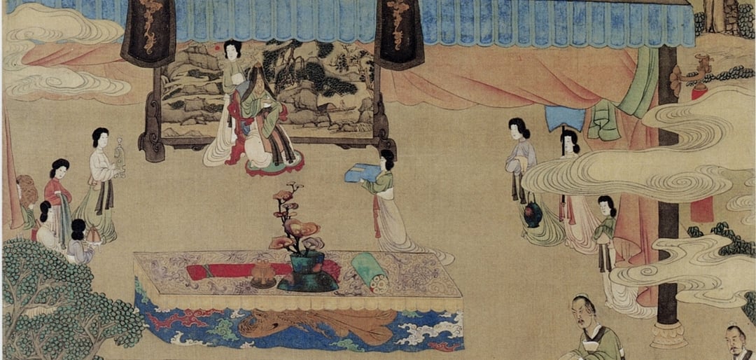 （明） 陳洪綬，《宣文君授經圖》（局部），美國克利夫蘭美術館藏。（圖版出處：《世界美術全集─明代》，頁91。）