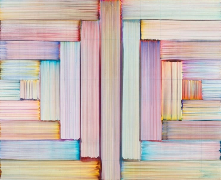 博納德．弗瑞茲（Bernard Frize）《Haoh 2018》，Acrylic and resin on canvas，180x220cm。（ Photo by Claire Dorn. © Bernard Frize / ADAGP. Courtesy of the artist and Perrotin.)