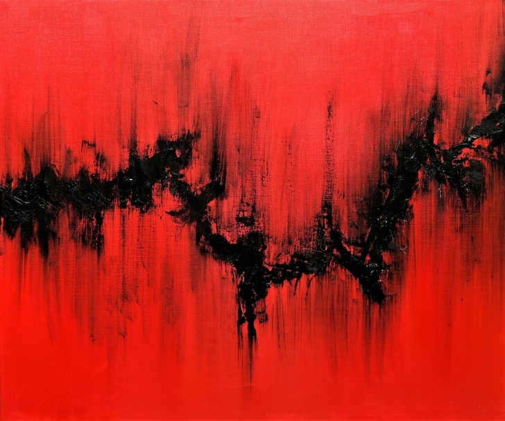 謝宛儒《生命韻律》，60x72cm，複合媒材、畫布，2018。（宛儒畫廊提供）