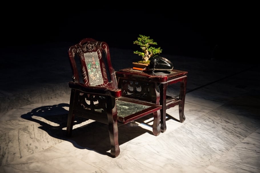 2015年，許哲瑜個展「麥克風試音」於臺北市立美術館展覽現場。（臺北市立美術館提供）