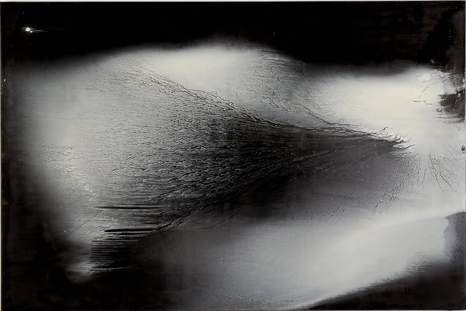江賢二《銀湖07-08》，油彩、畫布，200×300cm，2007，私人收藏。（© 臺北市立美術館提供）