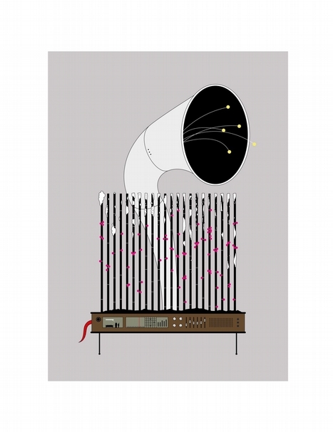 黃照達《細語機器》(Whispering Machine),藝術微噴印畫紙本,65.5x50.5cm,2019。(奕思畫廊提供)