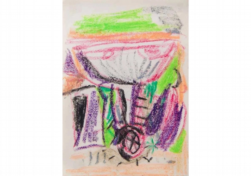 吳大羽《無題II-199》，紙本蠟筆，15 x10.5cm。（北京永樂提供）