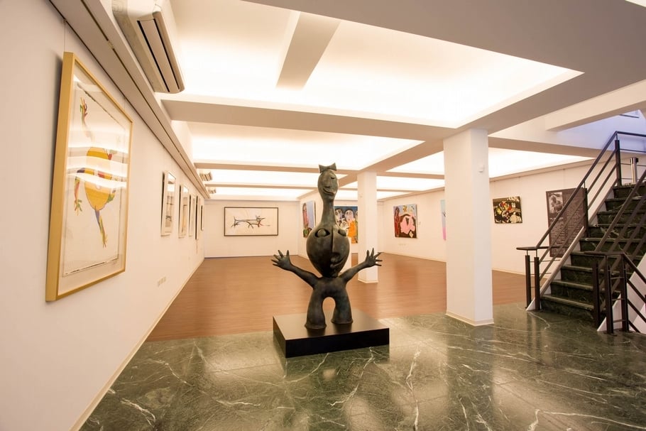 美術館2樓展藝空間，不定期提供藝術家創作展覽，與同好交流。（洪易提供）
