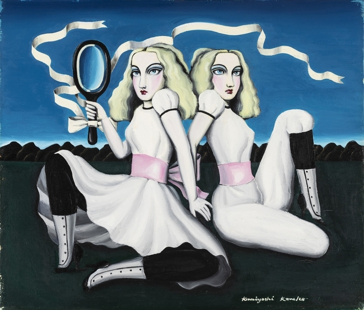 金子國義《姊妹》45.5 x 53 cm，布上油畫，1969。（也趣藝廊提供）