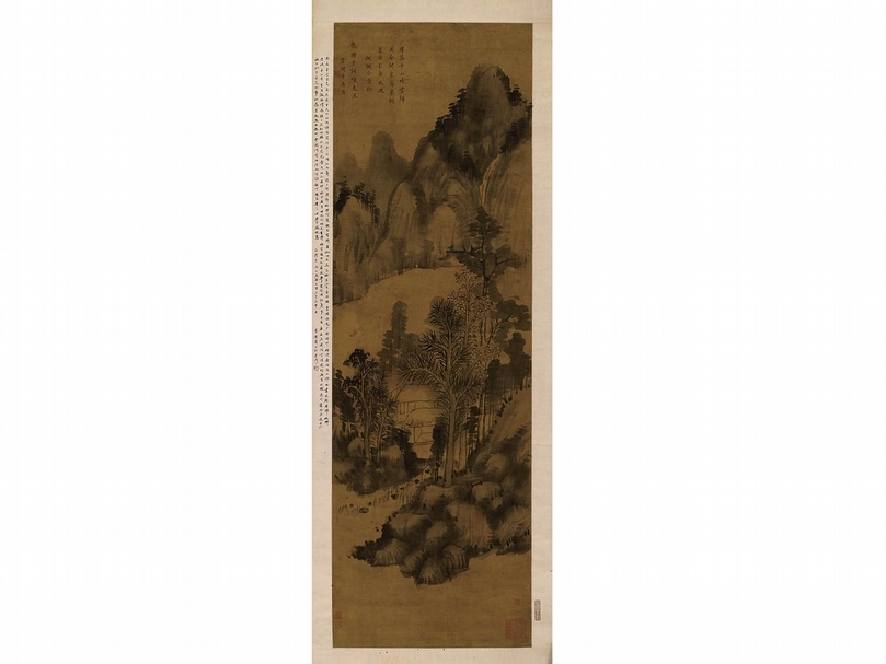 明代南居益〈月落千山圖〉。（何創時書法藝術基金會提供）
