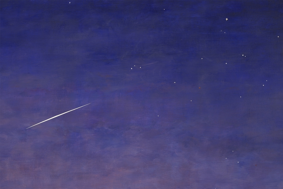 王璽安，《留白的海》， 2020，162x227x5cm，壓克力顏料、油彩、麻布。（藝術家與就在藝術空間提供）