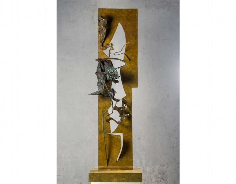 李光裕《山音》，61x52x206.5 cm，銅，2019。（采泥藝術提供）
