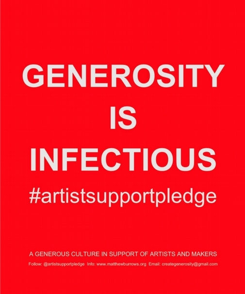 英國「藝術家互助計畫」主打慷慨（Generosity）口號，強調互助核心精神。（©artistsupportpledge）