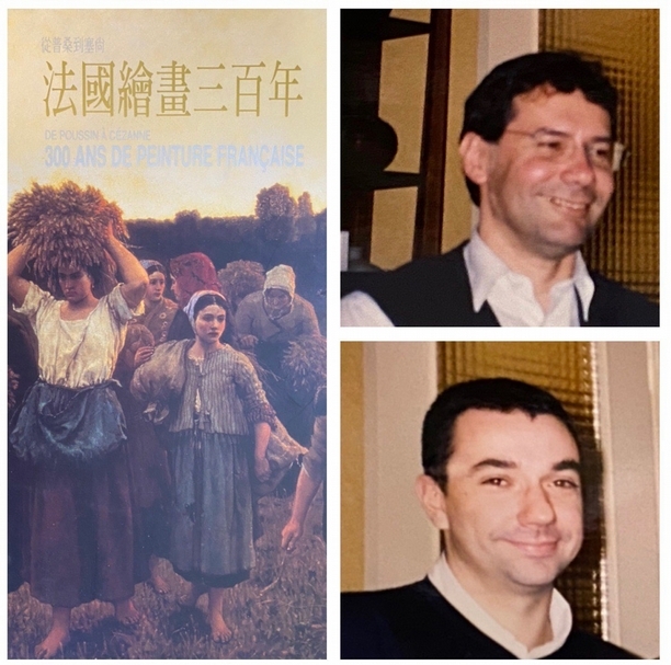 曾參與策劃2001年的「從普桑到塞尚——法國繪畫三百年」特展的奧賽博物館文獻處副研究員Dominique Lobstein(上圖)、羅浮宮繪畫處研究員Guillaume Faroult(下圖)及特展圖錄。(陸仲雁提供)