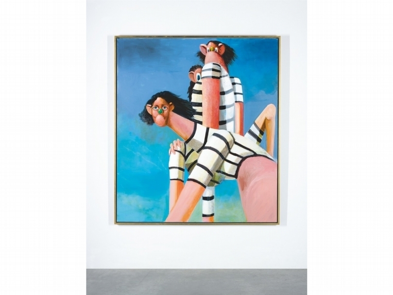 倫敦蘇富比4月當代藝術線上專拍「Contemporary Curated」上，康多大型油畫作品《對立重逢》（Antipodal Reunion, 2005）以103萬英鎊成交，創下蘇富比線上拍賣最高成交畫作紀錄。（©Sotheby's）