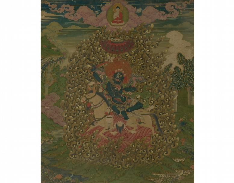 《吉祥天母畫像》軸唐卡畫心（作者提供）