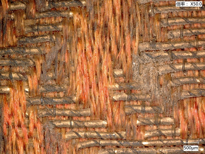 圖6 三維視頻顯微鏡下顯示塵垢中的污染物結晶。（作者提供）