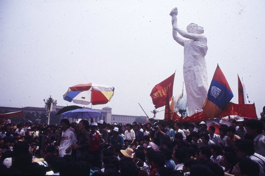 1989年立於天安門廣場的民主女神像。（©劉健）