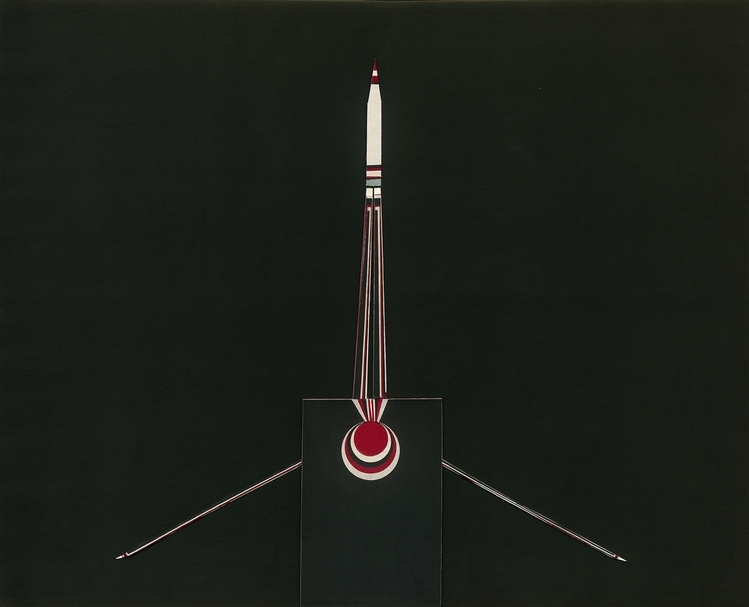 朱為白《標》，複合媒材、棉布，130x163cm，1996。（尊彩藝術中心提供）