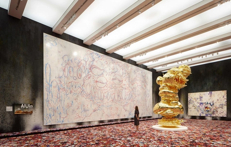 村上隆於香港大館舉辦「村上隆對戰村上隆」展覽。（攝影／Guillaume Ziccarelli、©村上隆 ／ Kaikai Kiki有限公司）