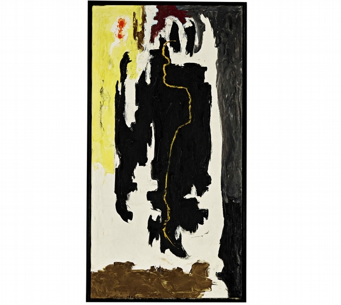 克里夫・斯蒂(Clyfford Still)《PH-306》,油畫畫布, 136.5 x 71.2cm,1946-1947年作,估價:5,400萬至8,400萬港元。(香港蘇富比提供)