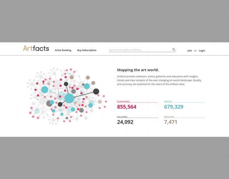 Artfacts.net頁面。（網路截圖）