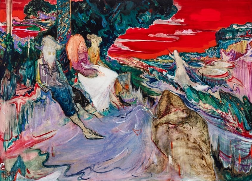 傅饒，《雲火》，油彩、畫布，140×195 cm，2019-2020。（安卓藝術提供）