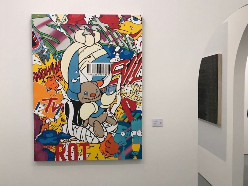 香港「UNSCHEDULED」L+ / Lucie Chang Fine Arts展位所呈現Aruta Soup已售出的作品。（謝盈盈提供）