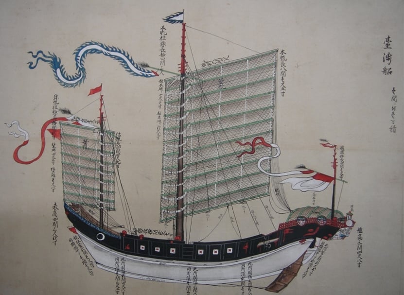 財團法人松浦史料博物館收藏的《臺灣船》也是木造古帆船。(© 臺南市政府文化局)