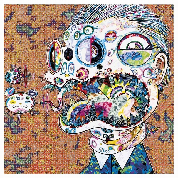 村上隆，《向弗朗西斯．培根致敬（喬治．戴爾頭像的習作(淺色背景)》，2018，預估價：320萬-550萬港元。（© Christie’s）
