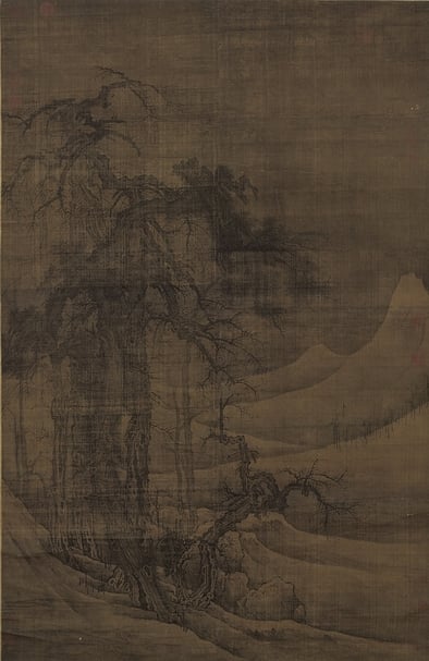 傳宋郭熙〈寒林圖〉，153×98.8公分，國立故宮博物院藏。（國立故宮博物院南院處提供）