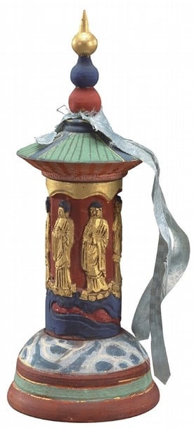 〈彩繪貼金七佛木雕法舍利塔〉，赤峰市巴林右旗博物館藏。