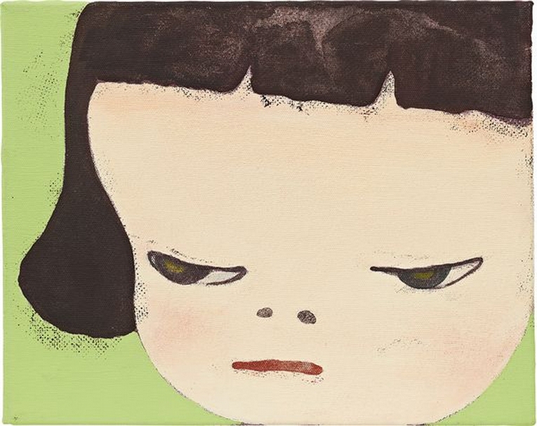 「二十世紀及當代藝術和設計」日間拍賣，拍品131：奈良美智《旋轉輪》，油彩、畫布，32 x 40.3 cm，1994年作，估價：200萬至300萬港元。（富藝斯提供）