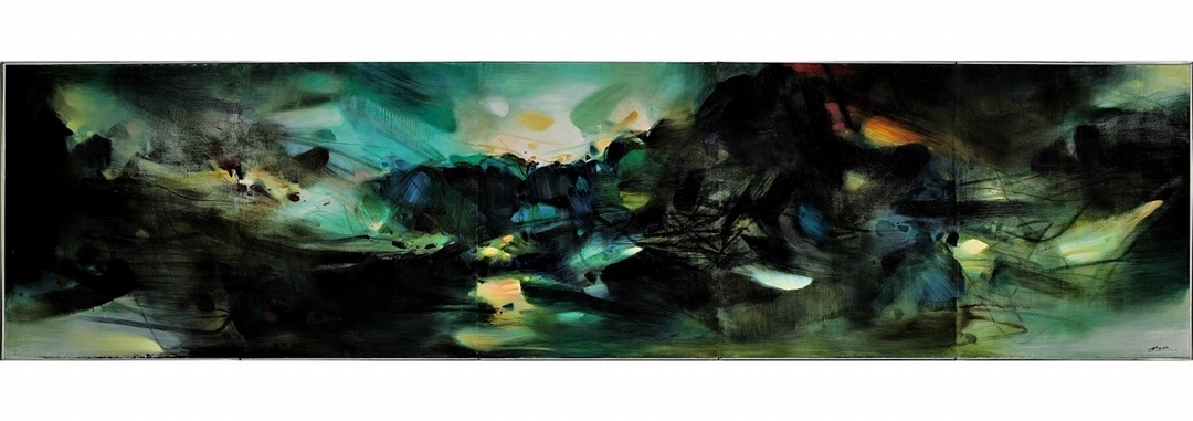 朱德群，《自然頌》 ，1983-1984，估價待詢。（© Sotheby's）