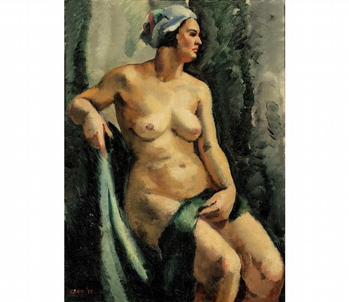 張荔英，《裸女》，1937，預估價：20萬-30萬港元。（© Sotheby's）