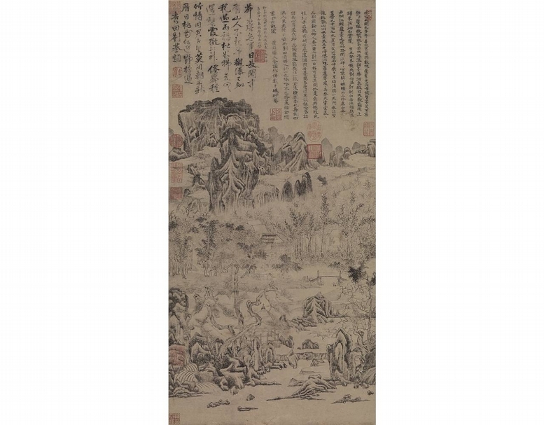 圖4 元冷謙〈黃山硃砂庵圖〉,國立故宮博物院藏。(圖版來源:國立故宮博物院)