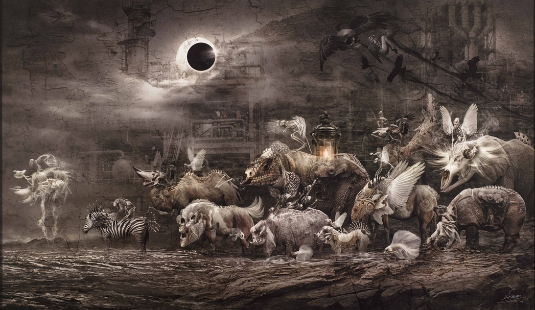 翁梁源《等待方舟》，數位版，160 x 260 cm，2015，藝術銀行典藏。（藝術銀行提供）