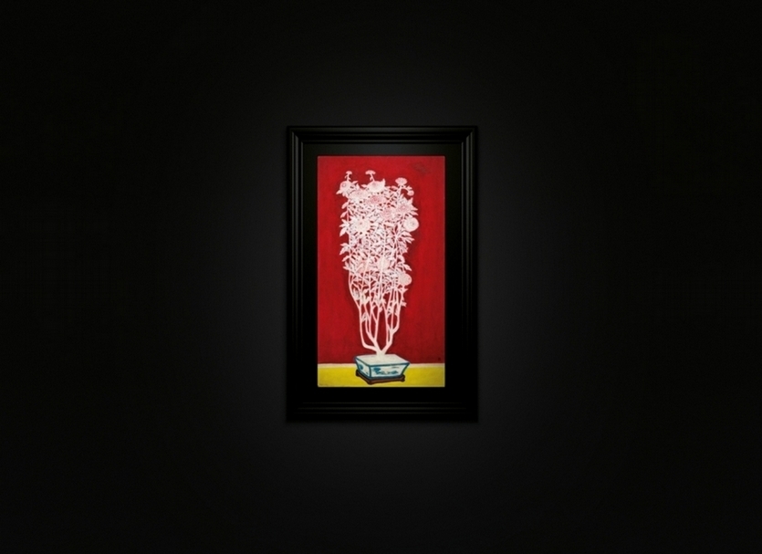 常玉《青花盆中盛開的菊花》。（© Christie's）
