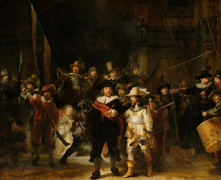 林布蘭《夜巡》，荷蘭國家博物館常展，阿姆斯特丹博物館收藏。（©Rijksmuseum）