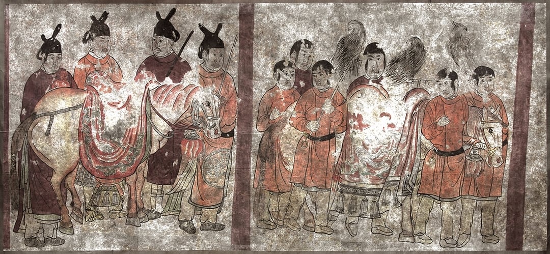 〈隨從坐騎圖〉（摹本），內蒙古自治區文物考古研究所藏。