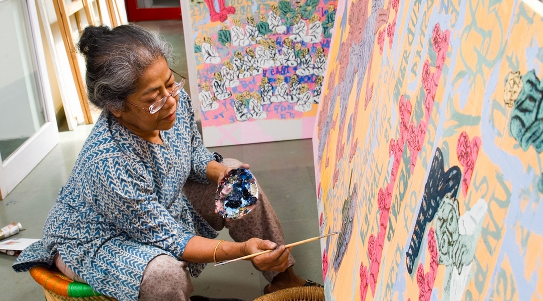 印度女性藝術家阿皮塔．辛格（Arpita Singh）。（© India Art Fair）