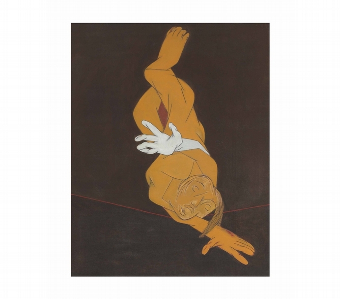 泰布．梅塔（Tyeb Mehta）《無題（墜落的人物）》（Untitled (Falling Figure)）。（© Christie's）