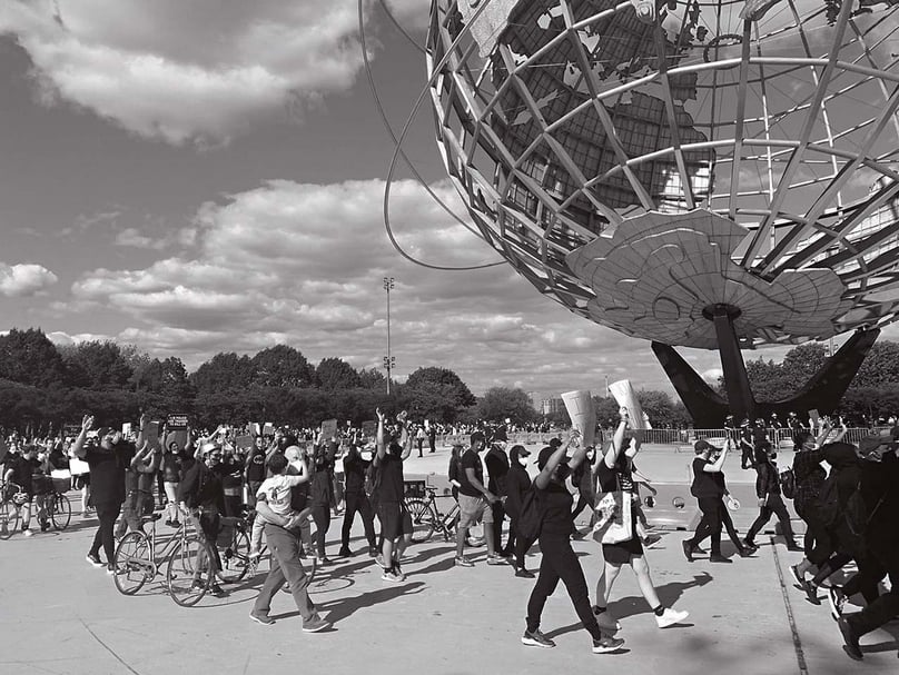 皇后博物館前進行的「黑人的命也是命」平權抗議活動。(皇后博物館提供)