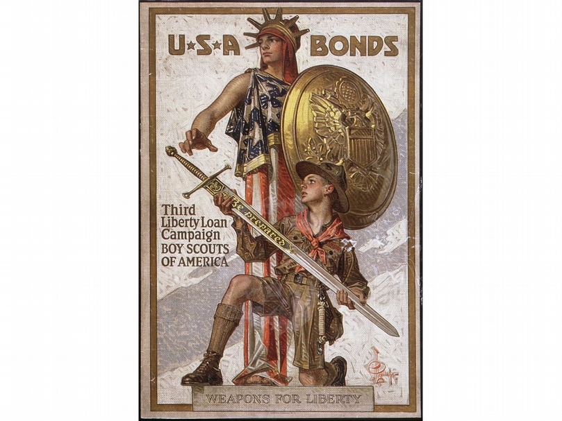 萊恩徳克爾（Joseph Christian Leyendecker）美國債券所設計的海報。（©wikipedia）