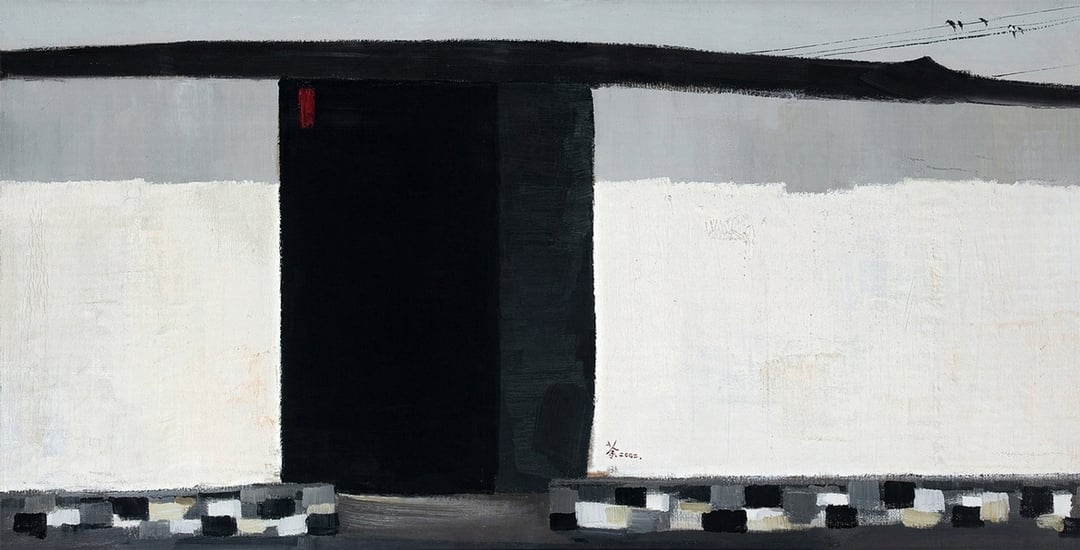 吳冠中《秋瑾故居》，油彩、畫布，70 × 140 cm，2002，估價待詢。（永樂拍賣提供）