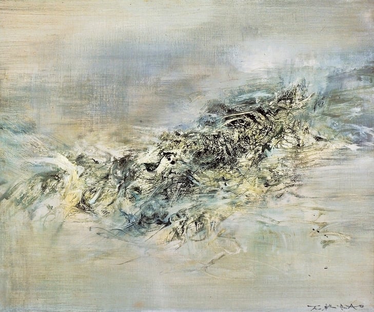 趙無極《2.3.60》，油彩、畫布，45.5x55cm，1960，估價：580萬至880萬元人民幣。（永樂拍賣提供）
