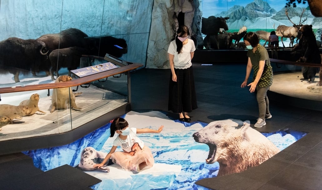 動物廳-3D立體地景「北極熊覓食」