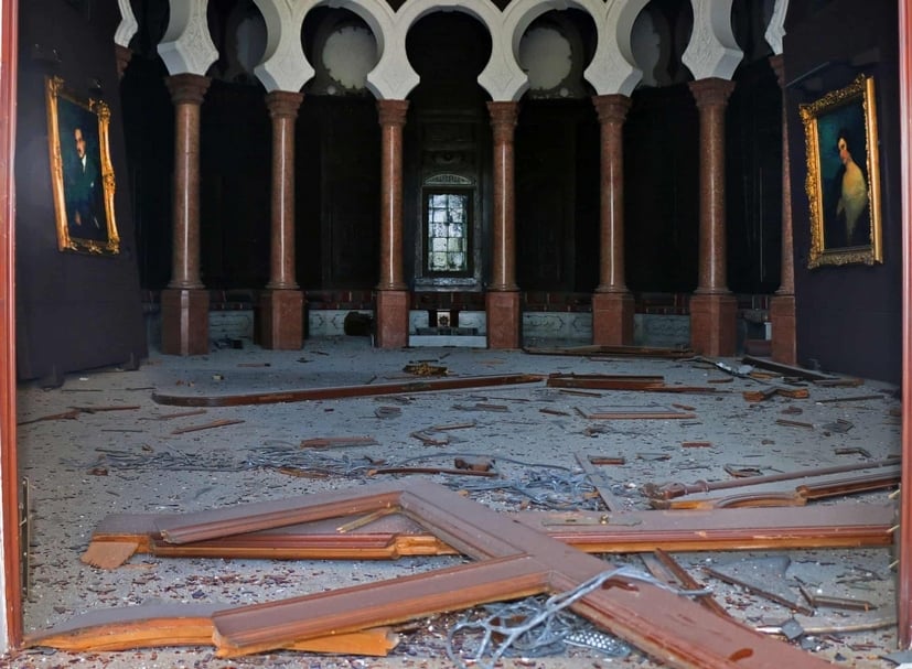 蘇索克博物館（Sursock Museum）館藏富含伊斯蘭藝術以及大量的黎巴嫩藝術文獻等，修復五年心血已被徹底破壞。（ ©Sursock Museum/AFP/Getty Images）