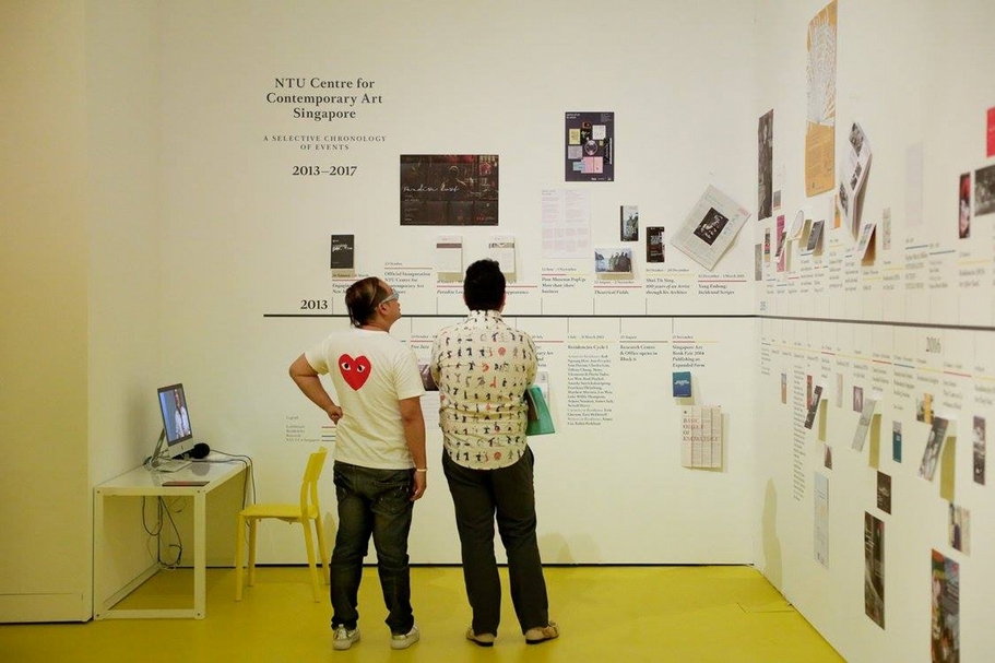 「機構的製造」（The Making of an Institution）展場一隅，新加坡南洋理工大學當代藝術中心，2017。（© NTU Centre for Contemporary Art Singapore）