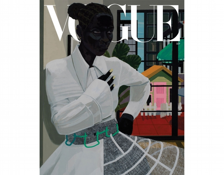 《VOGUE》九月封面，凱瑞‧詹姆士．馬歇爾（Kerry James MArshall）作品。（© VOGUE）