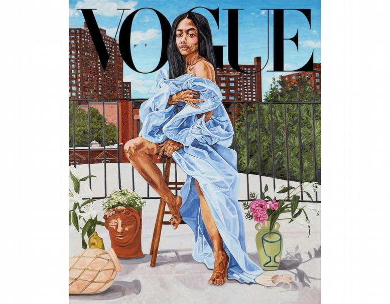 《VOGUE》九月封面，裘丹．卡斯提爾（Jordan Casteel）作品。（© VOGUE）