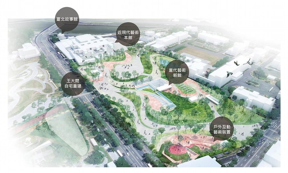 台北當代藝術園區鳥瞰示意圖。（台北市立美術館提供）