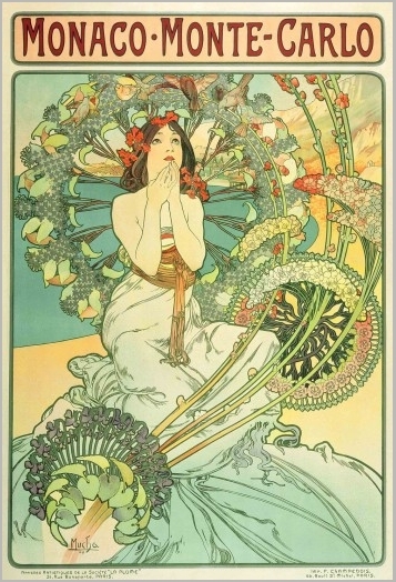 阿豐斯･慕夏(Alfons Maria Mucha)包含《摩納哥蒙地卡羅 (Monaco Monte Carlo)》/圖 慕夏基金會ⒸMucha Trust 2020